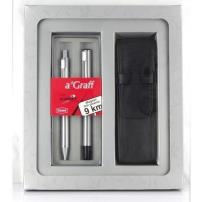 Opakowanie Zestaw a'Graff pióro+długopis srebrny TOMA