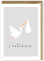 Opakowanie Kartka okolicznościowa Bocian, eko koperta K040