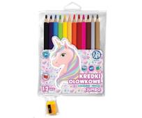 Opakowanie Kredki ołówkowe Jednorożec 12 kolorów + temperówka