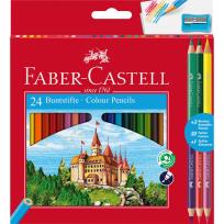 Opakowanie Kredki ołówkowe Zamek Faber-Castell 24 kolory +3 kredki dwustronne+temperówka