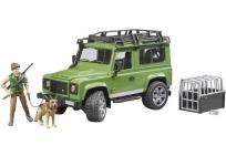 Opakowanie Land Rover Defender z figurką leśnika i z psem