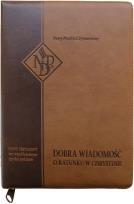 Okładka książki Nowy Testament NPD, brązowa, suwak i paginatory