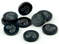 Opakowanie Znaczniki akryl czarne smok orkągłe 22x3mm 10szt
