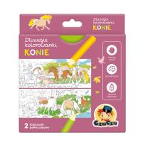 Okładka książki Dłuuugie kolorowanki Konie 4+