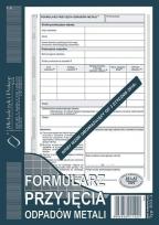 Opakowanie Formularz przyjęcia odpadów metali E03-3