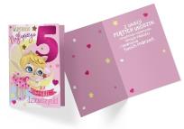 Opakowanie Karnet PR-325 Urodziny 5 dziewczynka