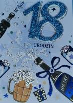 Opakowanie Karnet Przestrzenny B6 Urodziny 18 piwo