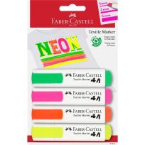 Opakowanie Markery do tkanin 4 kolory neonowe FABER CASTELL