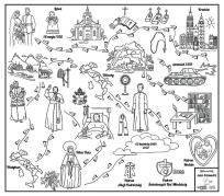 Okładka książki Mega kolorowanka. Śladami św. Jana Pawła II