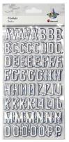 Opakowanie Naklejki wypukłe alfabat i cyfry srebrne 123szt