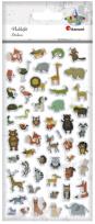Opakowanie Naklejki wypukłe miękkie zwierzęta mix 51szt