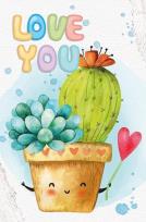 Opakowanie Notatnik ozdobny 105x165/64K kratka TW Kaktus