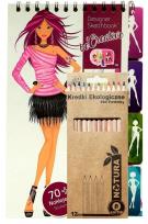 Opakowanie Zestaw malowanka kreatywna Stylistka z naklejkami + 12 kredek