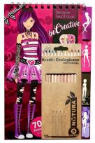 Opakowanie Zestaw malowanka kreatywna Stylistka z naklejkami + 12 kredek