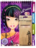 Opakowanie Zestaw malowanka kreatywna Wizażystka z naklejkami + 12 kredek