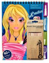 Opakowanie Zestaw malowanka kreatywna Wizażystka z naklejkami + 12 kredek