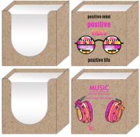 Opakowanie Kostka w kubiku 9x9x9cm biała Kraft Liner Fluo