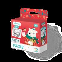 Opakowanie Puzzle 16 z kolorowanką Świąteczny niedźwiadek DOP300355
