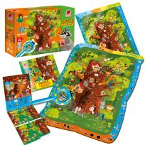 Opakowanie Puzzle 54 z grą edukacyjną i lupą Detective forest story RK1080-04