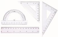 Okładka książki Zestaw geometryczny, linijka 15 cm