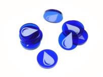 Opakowanie Znaczniki akryl niebies woda okrągłe 20x30mm 10szt