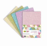Opakowanie Arkusze piankowe A4 5szt brokat pastel HAPPY COLOR