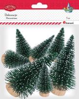 Opakowanie Drzewka plastikowe choinki zielone 7szt