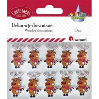 Opakowanie Guziki drewniane renifery 10szt