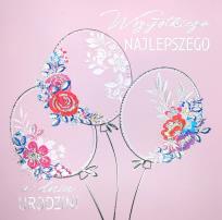 Opakowanie Karnet KW TŁ Balony glamour