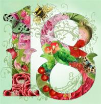 Opakowanie Karnet kwadrat z kopertą Urodziny 18