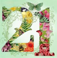 Opakowanie Karnet kwadrat z kopertą Urodziny 21