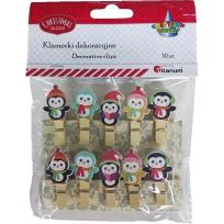 Opakowanie Klamerki drewniane pingwiny mix 10szt