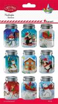 Opakowanie Naklejki 3D Słoje śnieżne z koralikami 9szt
