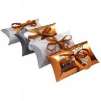 Opakowanie Pudełka składane typu pillow box 15x7cm / kpl. 8 szt. Złote