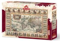 Opakowanie Puzzle 1000 Antyczna mapa Świata
