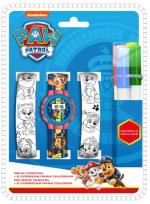 Opakowanie Zegarek cyfrowy z paskami do kolorowania Paw Patrol PW16686