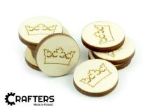 Opakowanie Znaczniki drewniane okgrągłe korona 22x3mm 10szt