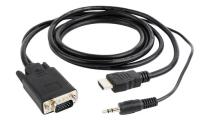 Opakowanie Adapter GEMBIRD A-HDMI-VGA-03-6 (HDMI M - D-Sub (VGA), Jack stereo 3,5 mm M; 1,8m; kolor czarny)