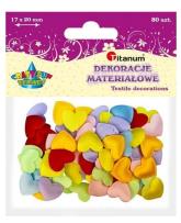 Opakowanie Aplikacje materiałowe serca 17x15mm mix 80szt