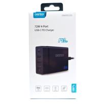 Opakowanie CHOETECH ULTRASZYBKA ŁADOWARKA SIECIOWA 4XUSB USB-C POWER DELIVERY 10,2A 72W PD72-1C3U