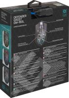 Opakowanie DEFENDER MYSZ GAMINGOWA 3200DPI PRZEWODOWA PODŚWIETLANA GHOST GM-190L + PODKŁADKA ! 52190
