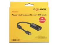 Opakowanie DELOCK ADAPTER DISPLAYPORT MINI (M) V1.2 -> HDMI (F) 4K PASYWNY NA KABLU 62613