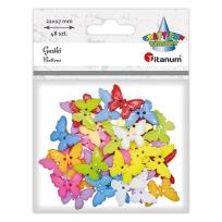 Opakowanie Guziki plastikowe motylki 22x17mm mix 48szt