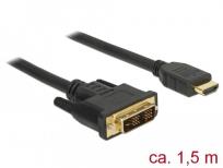 Opakowanie Kabel DELOCK 85583 (DVI-D (Single link) M - HDMI M; 1,5m; kolor czarny)