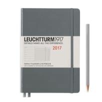 Opakowanie Kalendarz tygodniowy z notatnikiem 2017 Medium antracyt Leuchtturm1917