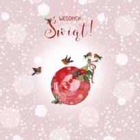 Opakowanie Karnet Swarovski kwadrat CL3501_PO Święta Bombka