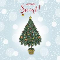 Opakowanie Karnet Swarovski kwadrat CL3503_PO Święta Choinka