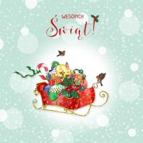 Opakowanie Karnet Swarovski kwadrat CL3507_PO Święta Sanie