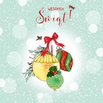 Opakowanie Karnet Swarovski kwadrat CL3511_PO Święta Bombki