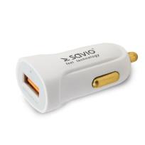 Opakowanie Ładowarka samochodowa do smartfona SAVIO Quick Charge 3.0 SA-05/W (3000 mA; USB)